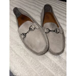 Mercanti Fiorentini Women's 9B Gray Suede Horsebit Loafers Slip On Driving Shoes